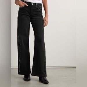 Re/Done Black Studded Boot Cut Jeans